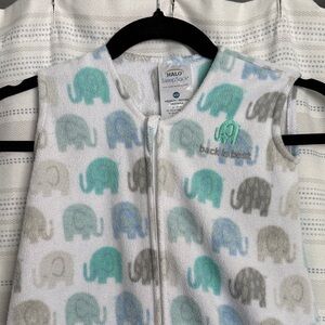 Halo SleepSack Elephant Print Pajamas - Blue and Gray